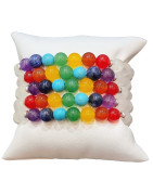 Bracelet Cristal de Roche Mat 7 Chakras Pierres Rondes 8mm