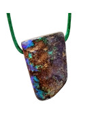 Pendentif Opale Boulder sur Cordon réglable