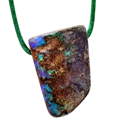 Pendentif Opale Boulder sur Cordon réglable