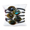 Bracelet Labradorite Cabochon et Hématite Pierres Rondes 4mm