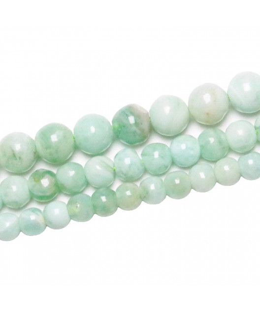Bracelet Calcédoine verte pierres rondes