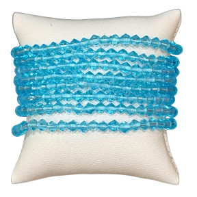 Bracelet Perles Swarovski Facettées Bleues Enfant