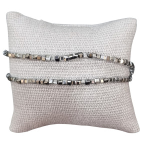 Bracelet Perles Swarovski Cylindriques Acier