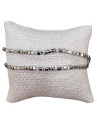 Bracelet Perles Swarovski Cylindriques Acier Enfant