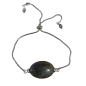 Bracelet Labradorite Cabochon sur Cable Acier réglable