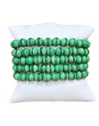 Bracelet Agate du Tibet Mate Pierres Rondes 8mm