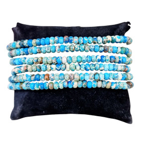 Bracelet Jaspe Impérial Donuts Bleus