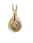 Pendentif Citrine Goutte avec Chaîne Acier Plaqué Or