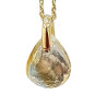 Pendentif Citrine Goutte avec Chaîne Acier Plaqué Or