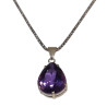 Pendentif Améthyste Facettée avec Chaîne Argent 925