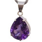 Pendentif Améthyste Facettée avec Chaîne Argent 925