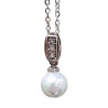 Pendentif Perle d'Eau douce Argent 925 avec Chaîne Acier