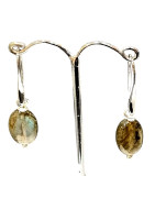 Boucles Labradorite Goutte Acier
