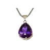 Pendentif Améthyste Facettée avec Chaîne Argent 925