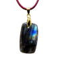 Pendentif Labradorite Rectangle sur Cordon Réglable