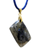 Pendentif Labradorite Rectangle sur Cordon Réglable