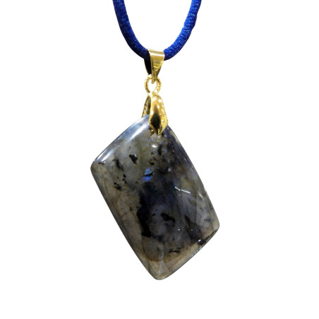 Pendentif Labradorite Rectangle sur Cordon Réglable