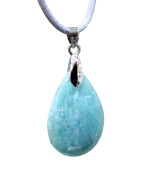 Pendentif Amazonite Goutte sur Cordon Réglable