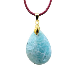 Pendentif Amazonite Goutte sur Cordon Réglable