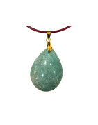 Pendentif Amazonite Goutte sur Cordon Réglable