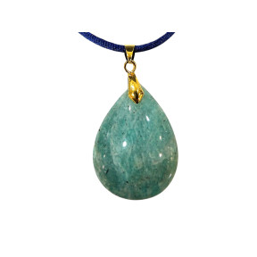 Pendentif Amazonite Goutte sur Cordon Réglable
