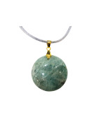 Pendentif Amazonite Rond sur Cordon Réglable