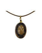 Pendentif Jaspe Ovale sur Cordon Réglable