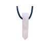 Pendentif Quartz Rose Pointe sur Cordon Réglable
