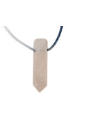 Pendentif Quartz Rose Pointe sur Cordon Réglable