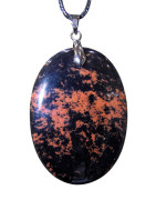 Pendentif Obsidienne Acajou sur Cordon réglable