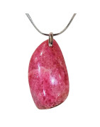 Pendentif Rhodochrosite sur Chaîne Acier