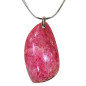 Pendentif Rhodochrosite sur Chaîne Acier