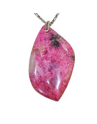 Pendentif Rhodochrosite sur Chaîne Acier