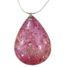 Pendentif Rhodochrosite Goutte avec Chaîne Acier