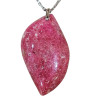 Pendentif Rhodochrosite Navette avec Chaîne Acier
