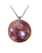 Pendentif Lépidolite Rond avec Chaîne Avier