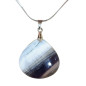 Pendentif Opale Bleue Goutte avec Chaîne Acier