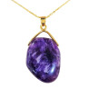 Pendentif Améthyste avec Chaine Acier Plaquée Or