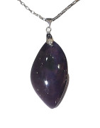 Pendentif Obsidienne Œil Céleste Goutte avec Chaîne Acier