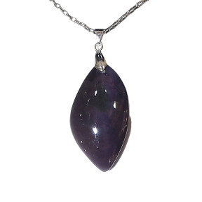 Pendentif Obsidienne Œil Céleste Goutte avec Chaîne Acier