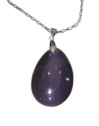 Pendentif Obsidienne Œil Céleste Goutte avec Chaîne Acier