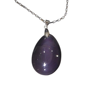 Pendentif Obsidienne Œil Céleste Goutte avec Chaîne Acier