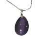 Pendentif Obsidienne Œil Céleste Goutte avec Chaîne Acier