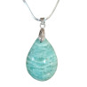 Pendentif Amazonite Goutte avec Chaîne Acier