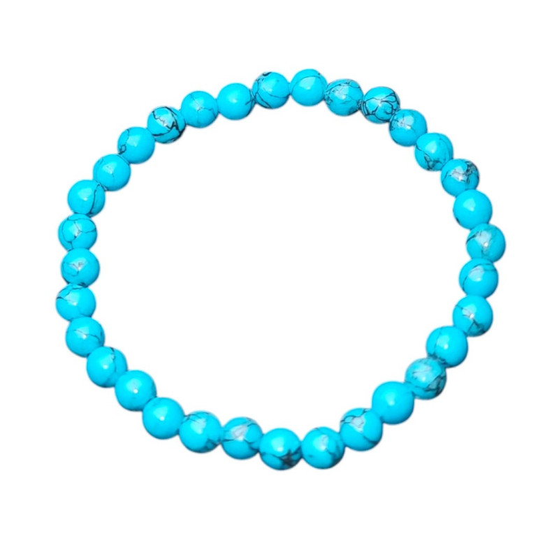 Bracelet Turquoise de Chine Pierres rondes 6mm