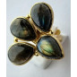 Bague Labradorite Nikki bronze plaqué or Taille réglable