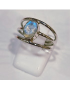 Bague Pierre de lune Facettée Argent 925 Taille 52