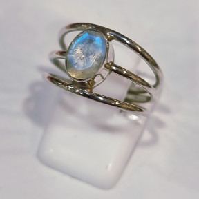 Bague Pierre de lune Facettée Argent 925 Taille 52