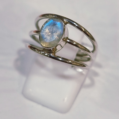 Bague Pierre de lune Facettée Argent 925 Taille 52