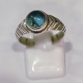 Bague Tourmaline Bleue Argent 925 Taille 52
